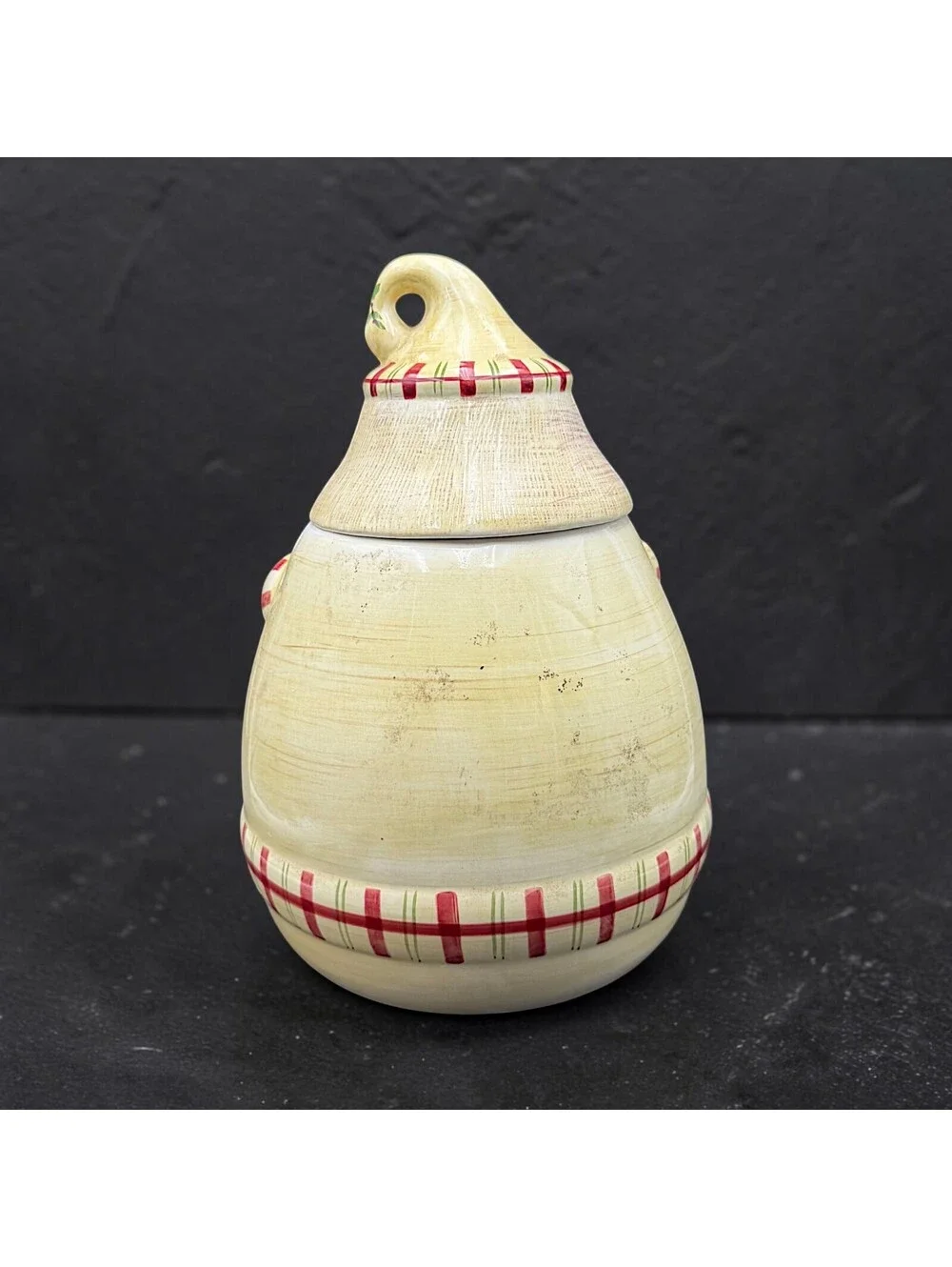 Large Vtg Laurie Gates Los Angeles Pottery Santa Cookie Jar Christmas Canister